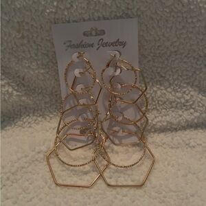 Fashion Jewelry Gold Geometric Dangle Earrings